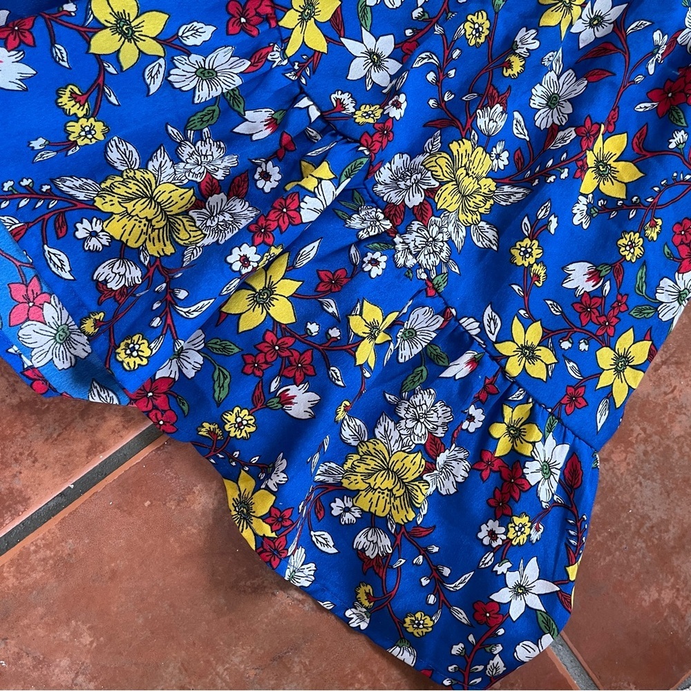 Floral Blue Mini Dress - Picture 4 of 7